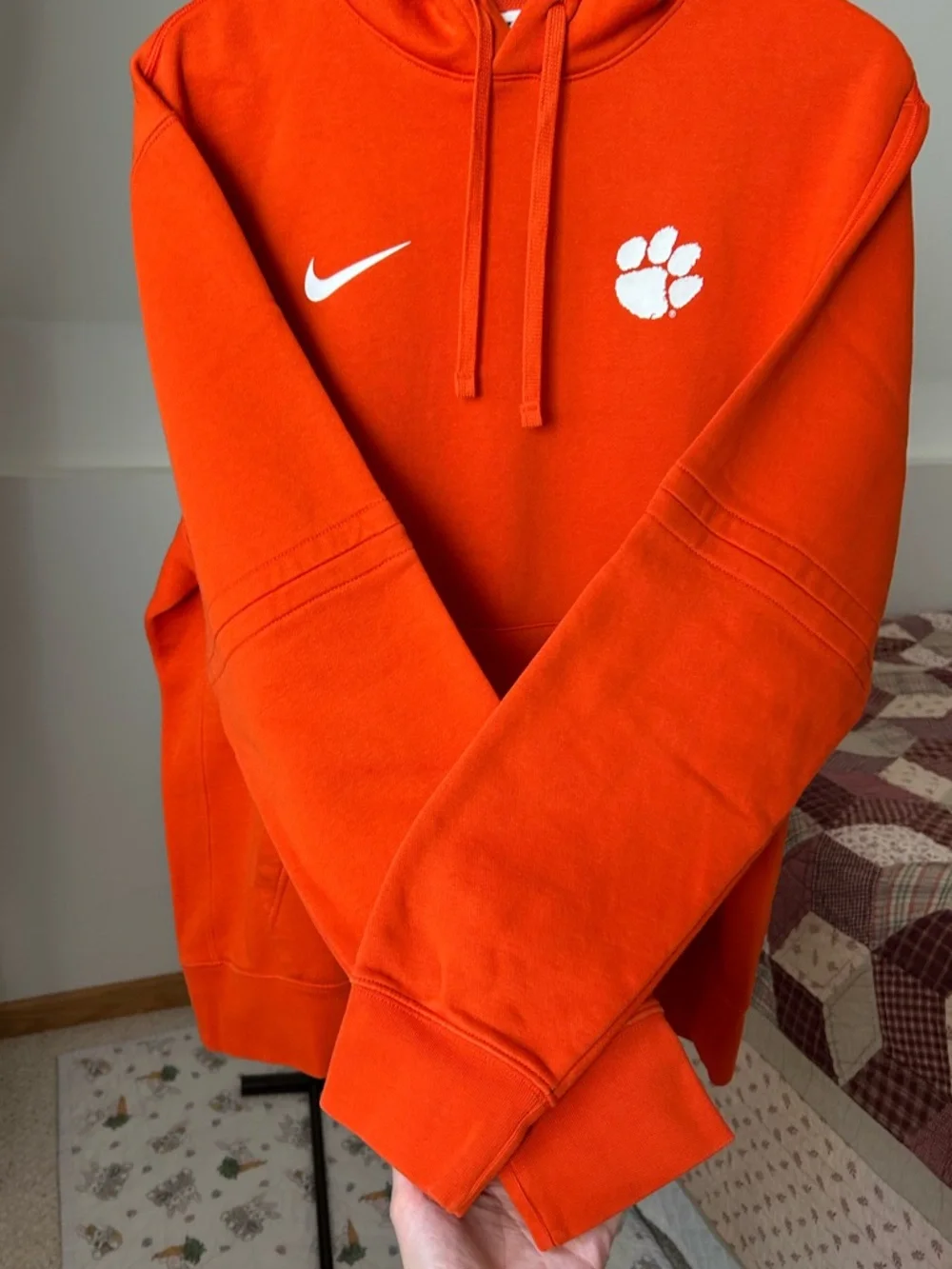 Nike Clemson Tigers Hoodie Sweatshirt Orange Large
